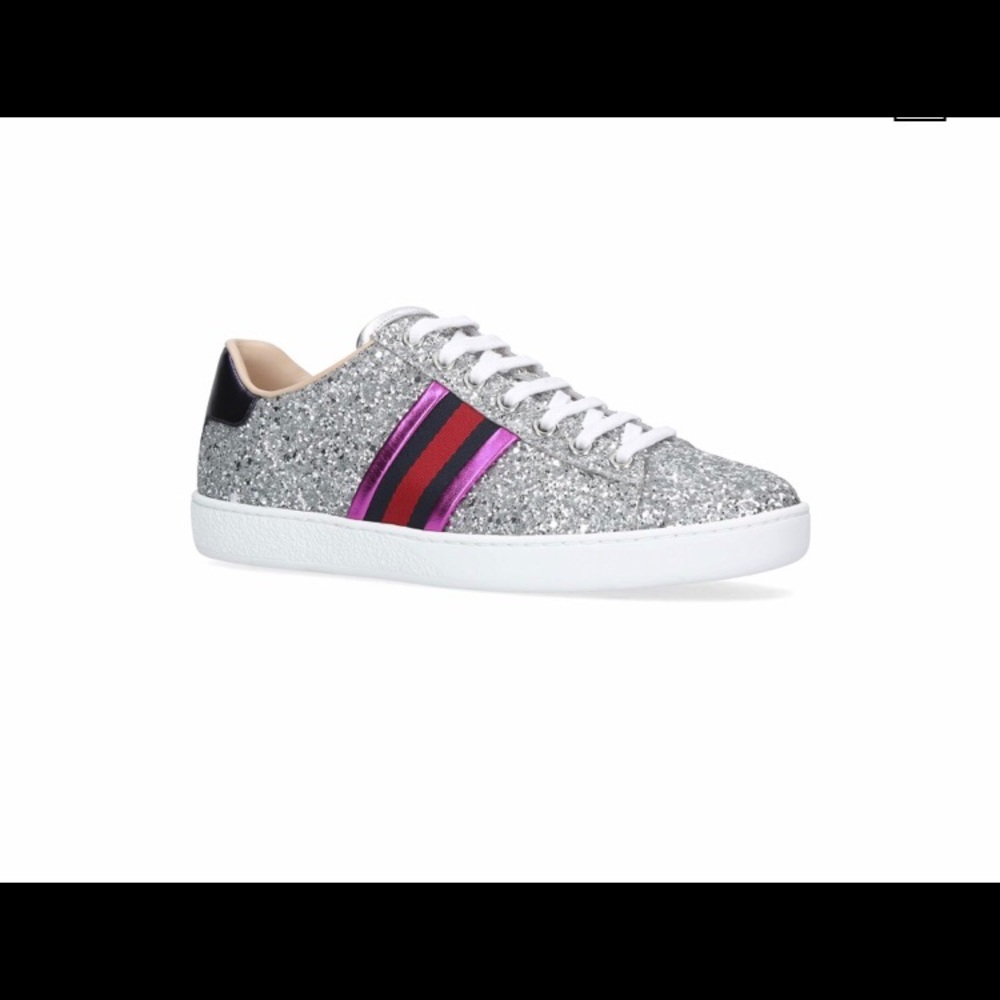 Gucci striped glitter shoe